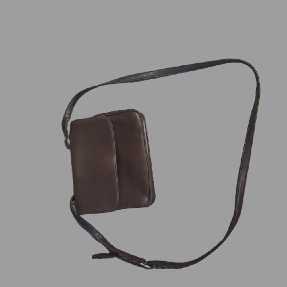 Nine West Cross Body Brown Leather Messenger Bag